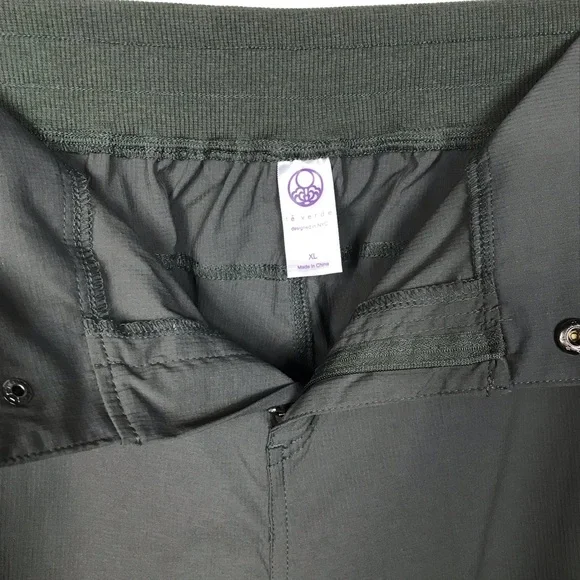 Te Verde Womens Green Stretch Cargo Pants Convertible Length Outdoorsy Sz XL NWT - Picture 2 of 16